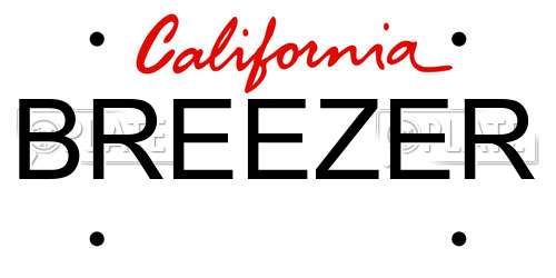 BREEZER California License Plate