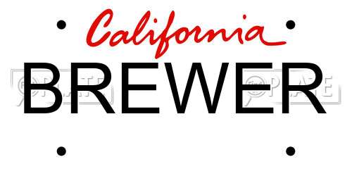 BREWER California License Plate