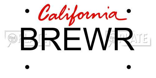 BREWR California License Plate
