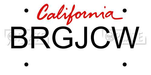 BRGJCW California License Plate