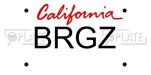 BRGZ California License Plate