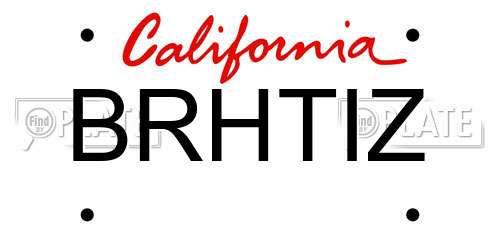 BRHTIZ California License Plate
