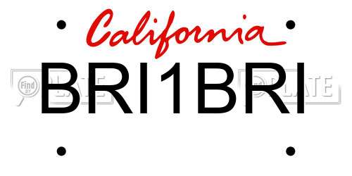 BRI1BRI California License Plate