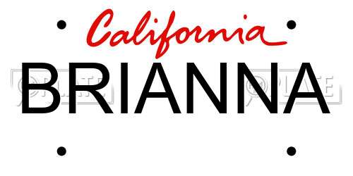 BRIANNA California License Plate