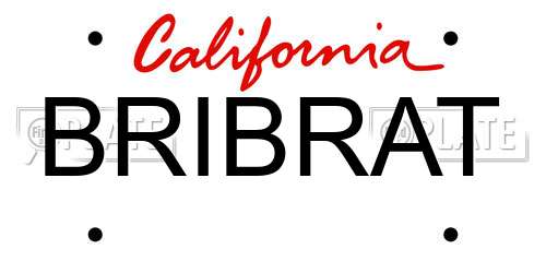BRIBRAT California License Plate