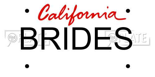 BRIDES California License Plate
