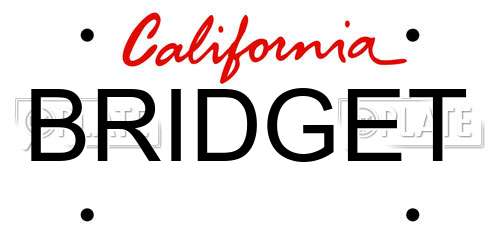 BRIDGET California License Plate