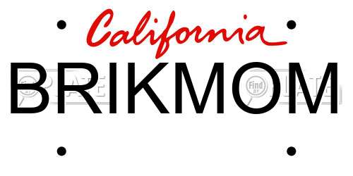 BRIKMOM California License Plate