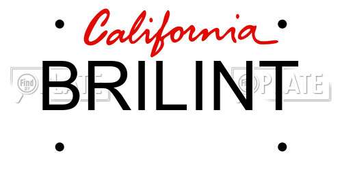 BRILINT California License Plate