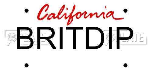 BRITDIP California License Plate