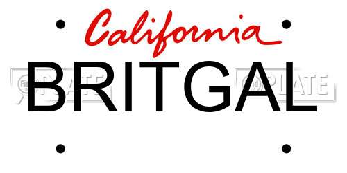 BRITGAL California License Plate