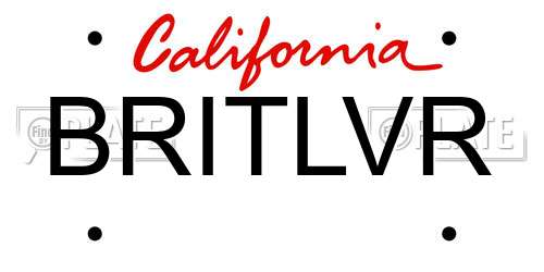 BRITLVR California License Plate