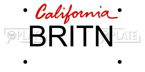 BRITN California License Plate