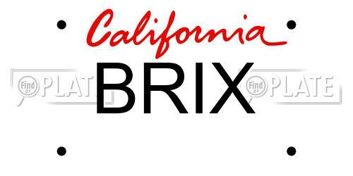 BRIX California License Plate