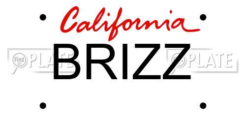 BRIZZ California License Plate