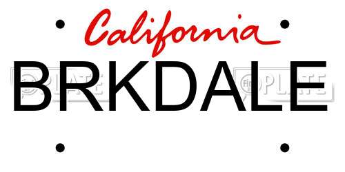 BRKDALE California License Plate