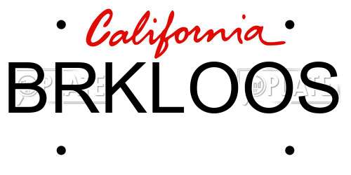 BRKLOOS California License Plate