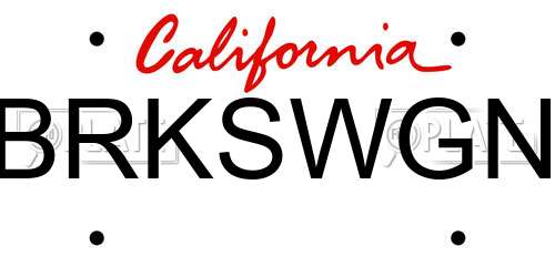 BRKSWGN California License Plate