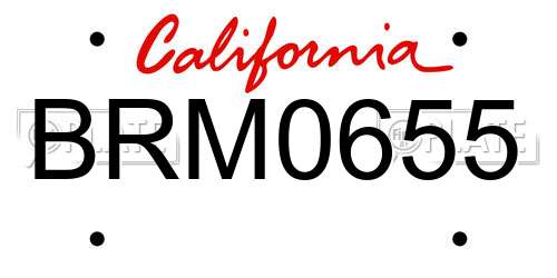 BRM0655 California License Plate