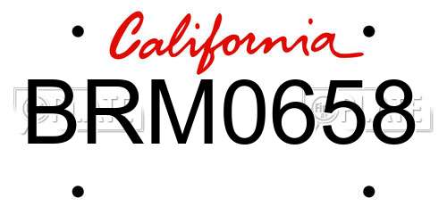BRM0658 California License Plate