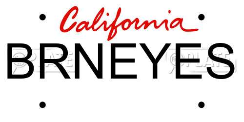 BRNEYES California License Plate