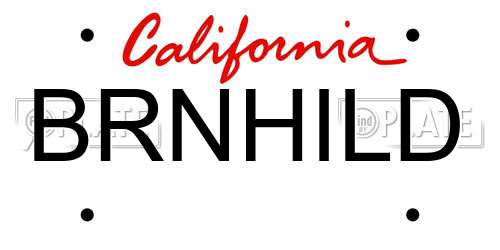 BRNHILD California License Plate