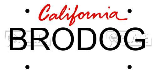 BRODOG California License Plate
