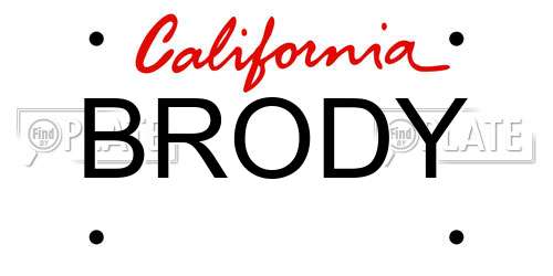 BRODY California License Plate