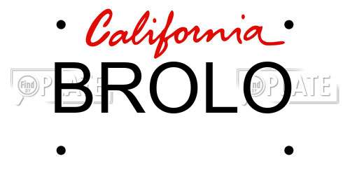 BROLO California License Plate