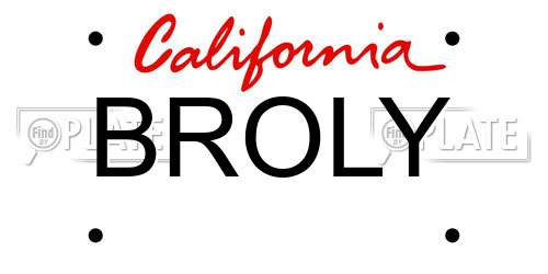 BROLY California License Plate