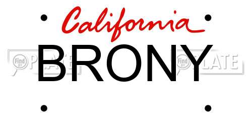 BRONY California License Plate