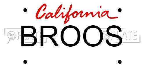 BROOS California License Plate