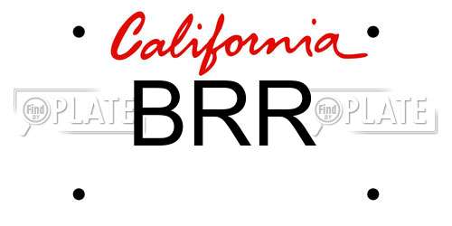 BRR California License Plate