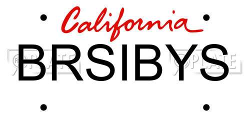 BRSIBYS California License Plate