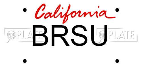 BRSU California License Plate