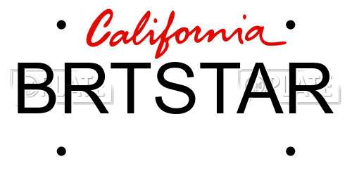 BRTSTAR California License Plate