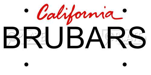 BRUBARS California License Plate