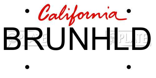 BRUNHLD California License Plate