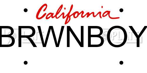 BRWNBOY California License Plate