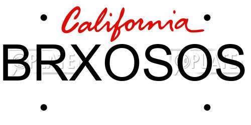 BRXOSOS California License Plate