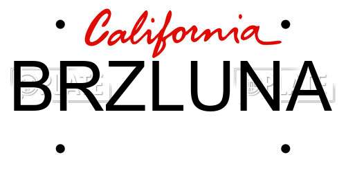 BRZLUNA California License Plate
