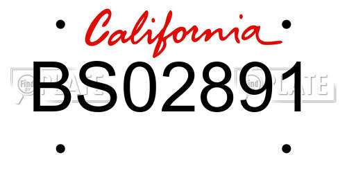 BS02891 California License Plate