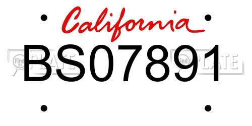 BS07891 California License Plate