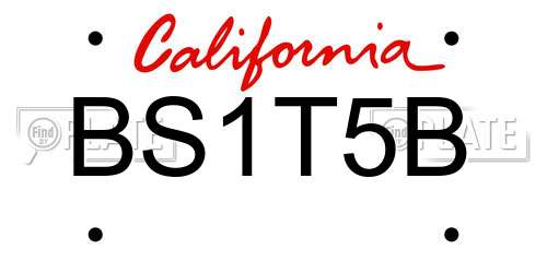 BS1T5B California License Plate