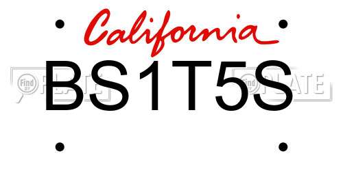BS1T5S California License Plate