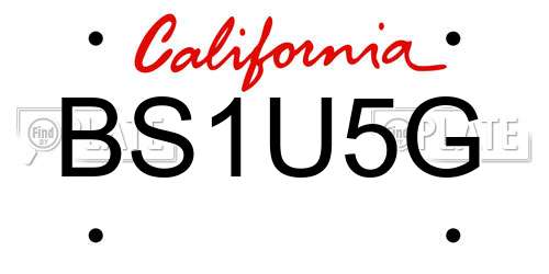 BS1U5G California License Plate