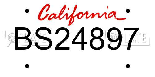 BS24897 California License Plate