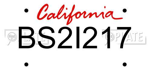 BS2I217 California License Plate