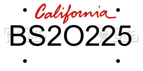 BS2O225 California License Plate