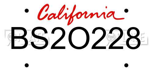 BS2O228 California License Plate